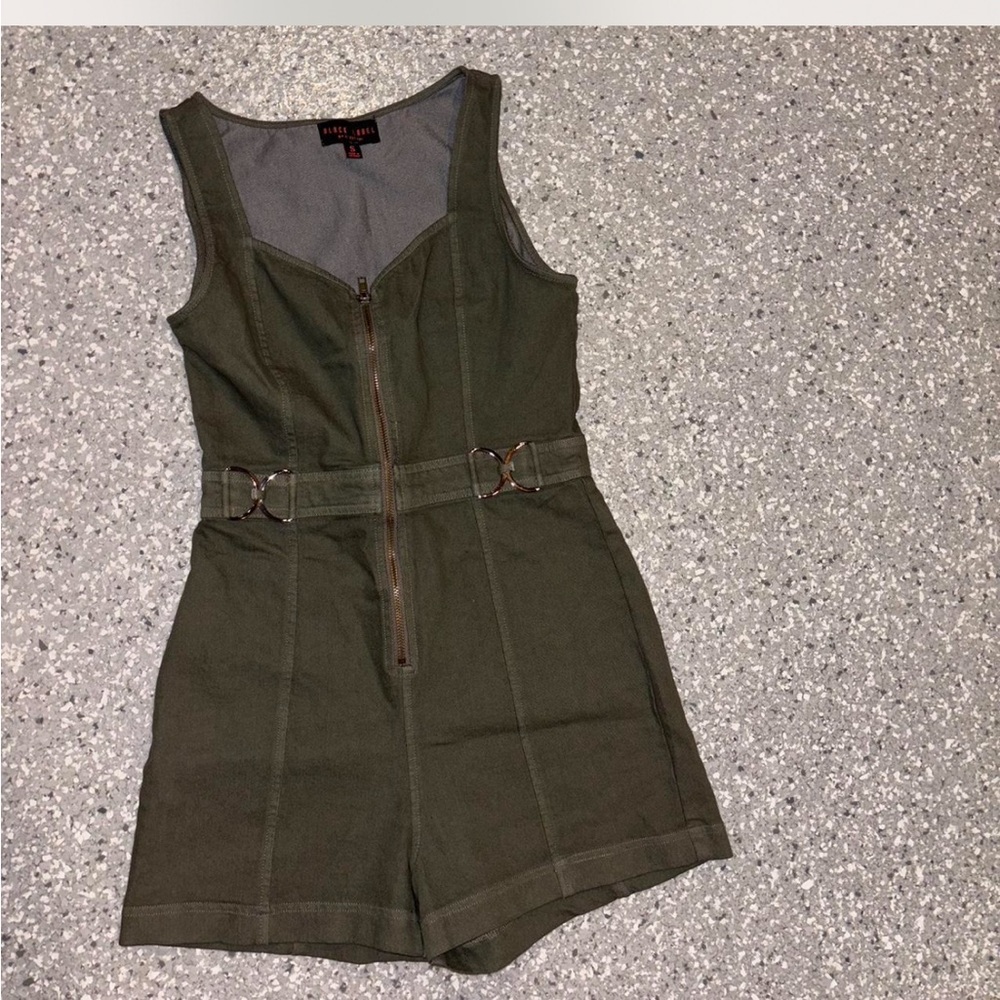 Olive Green Zip-Up Romper